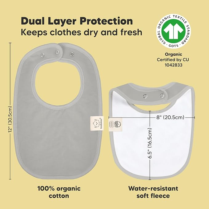 8-Pack Organic Baby Bibs for Boys, Girls - Image 3