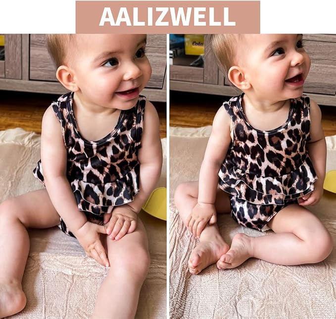 Aalizzwell Toddler Baby Girl Bathing Suit Two Piece Swimsuit Bikini Beach Wear - Image 2