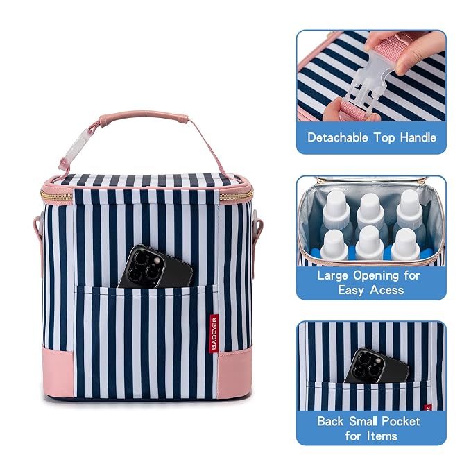 Breastmilk Cooler Bag with Ice Pack Fits 6 Baby Bottles Up to 9 Ounce, Baby - Image 4