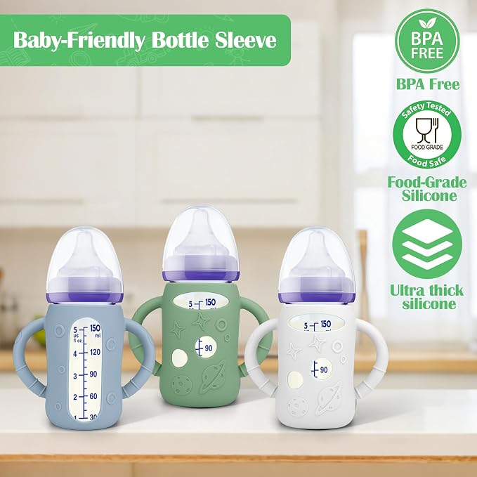 BUSOHA 3 Pack Silicone Sleeves for Lansinoh Glass Bottles - Image 3