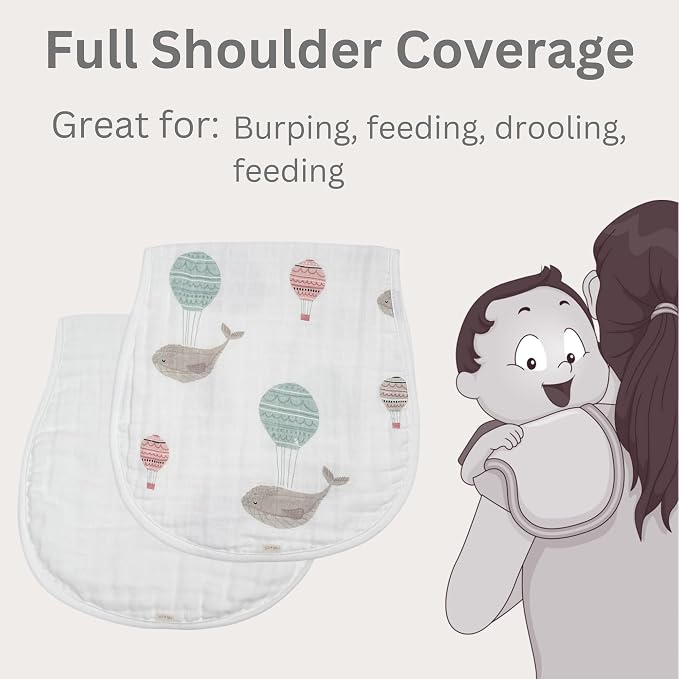 Ali+Oli 2-pk Muslin Burp Cloths - Image 4