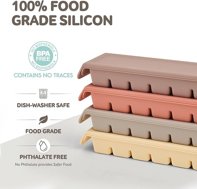 Silicone Freezer Trays with Lid, 0.7oz 12 Section 4 Sets - Image 2