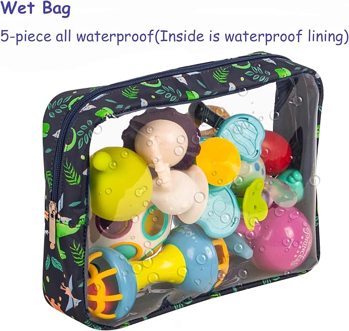 TSA Approved 5-Piece Diaper Bag Organizer Pouch Set Clear Waterproof TPU Kids - Image 4