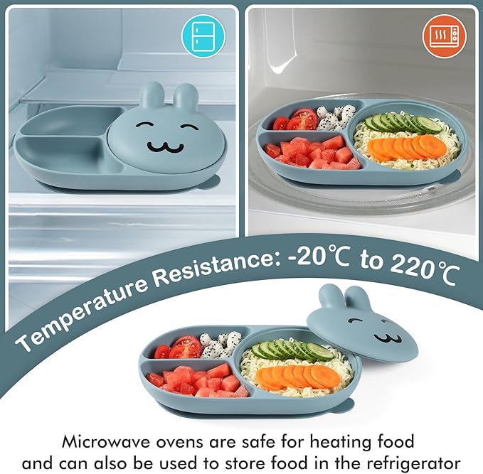 Silicone Baby Plate, Toddler plates, Self-feeding of infants after weaning - Image 7
