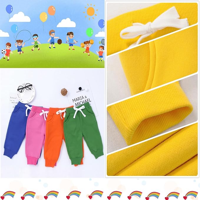 CuteOn Unisex Toddler Jogger Pants Kids Cotton Elastic Waist Winter Baby - Image 4