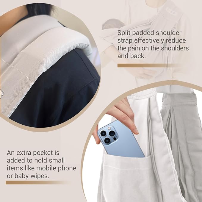 Baby Sling Carrier for Newborn to Toddler, Cozy Wearing Baby Wrap Carrier - Image 6