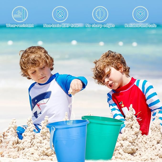 Holady 8 Inch Large Sand Beach Buckets Pail, Sand Bucket Water Bucket - Image 5