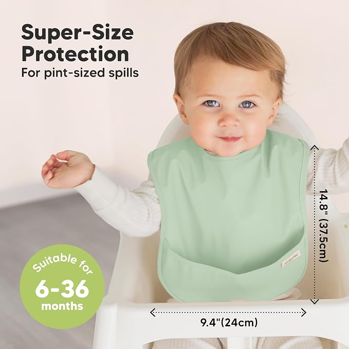 3-Pack Waterproof Baby Bibs for Eating - Image 3