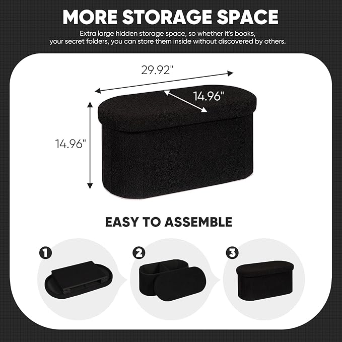 B FSOBEIIALEO Ottoman with Storage - Image 3