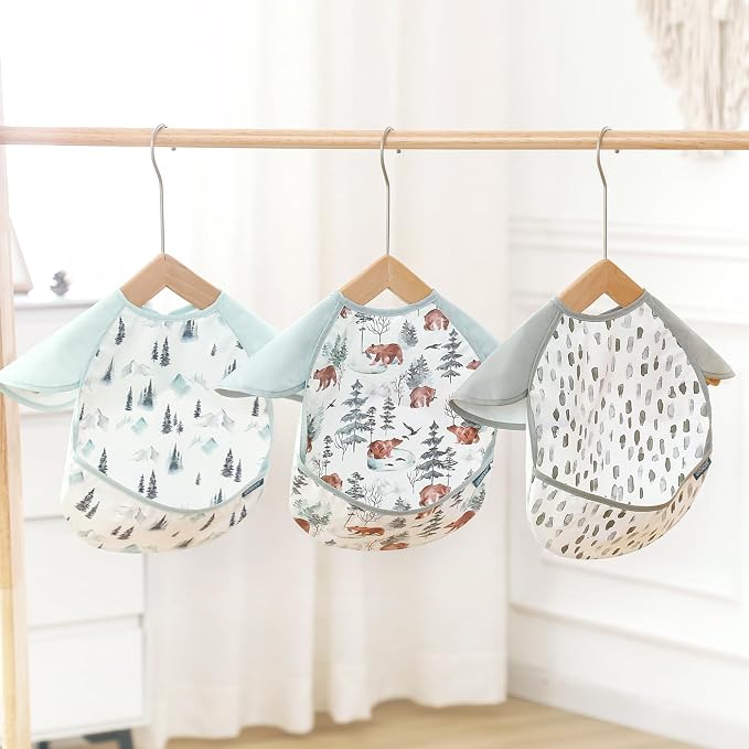 GRSSDER 3-pack Mess Proof Baby Feeding Bibs - Image 8