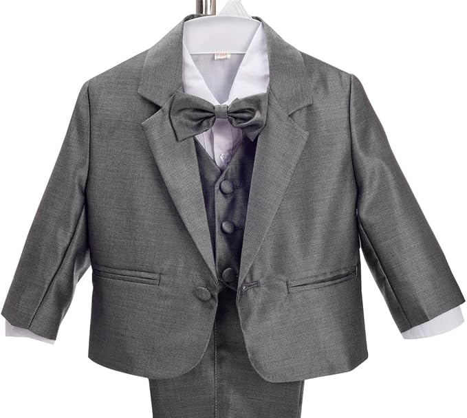 Dressy Daisy Baby Toddler Boy 5 Pcs Set Formal Tuxedo Suits No Tail Wedding - Image 5