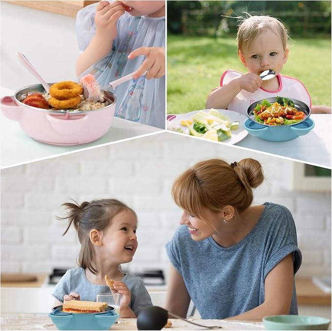 Stainless Steel Baby Feeding Bowl, Toddler Suction Plate - Image 8
