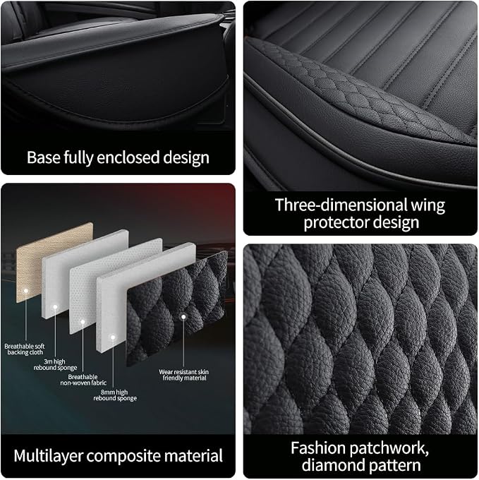Leather Car Seat Covers for Toyota Corolla 2006-2024, Car Seat Covers Full Set - Image 5