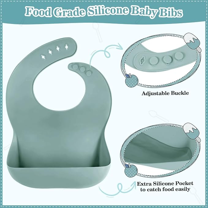 Silicone Baby Feeding Set 10 Pcs Baby Led Weaning Supplies Suction Bowl Divided - Image 6