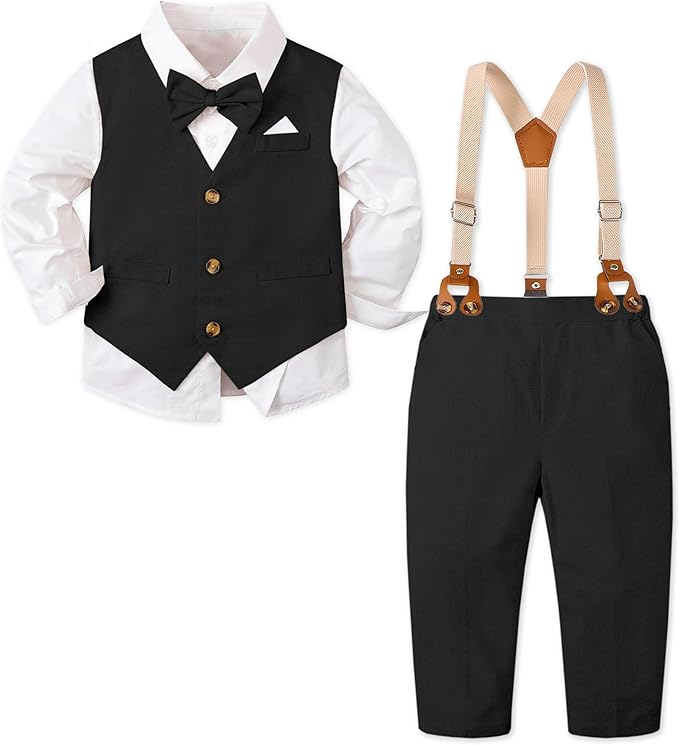 SANGTREE Boys Cotton Linen Suit Formal Set Baby Clothes Boy Gentleman Wedding by Weaimtoprovidecustomerbothgoodserviceandbestproductingoodvalue