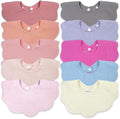 Baby Bibs Muslin Bibs for Baby Girl Boy for Drooling and Teething 10 Pack by DOSMINE