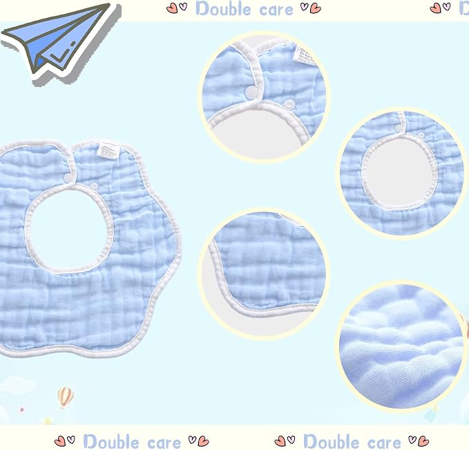 Muslin Baby Bibs for Drooling and Teething Newborn Drool Bibs for Baby Girl Boy - Image 3
