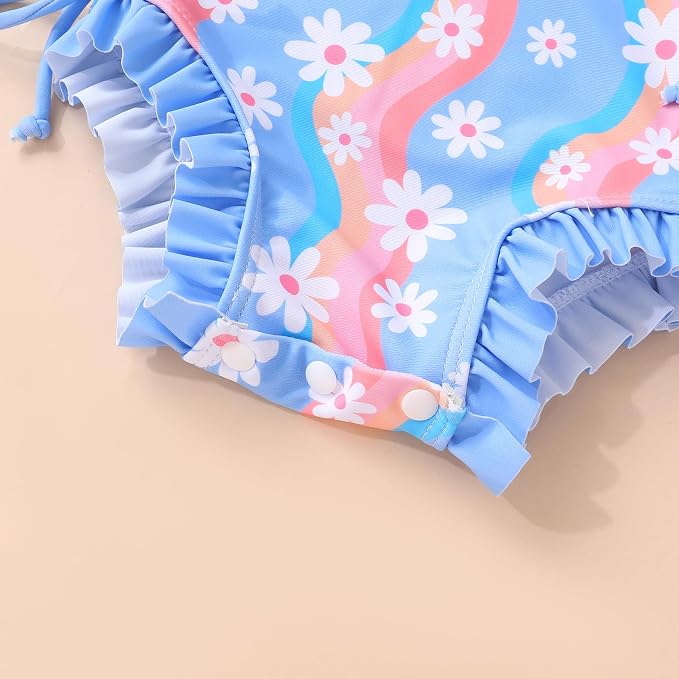 Infant Baby Girl Swimsuit One-Piece Long Sleeve Rash Guard - Image 6
