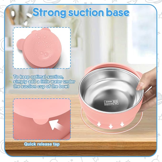 2 Pack Stainless Steel Baby Bowls - Image 6