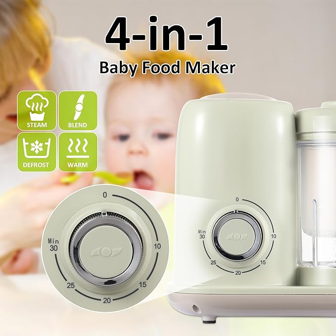 Baby Food Maker, 4 in 1 Baby Food Processor and Steamer, Puree Blender - Image 2