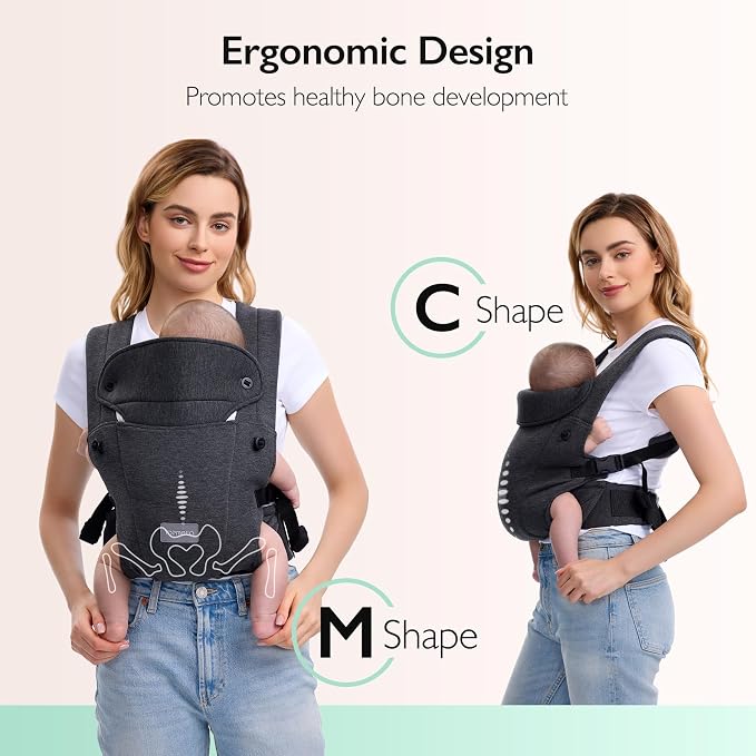 Newborn Carrier, Soft and Lightweight Baby Carrier Wrap | Ergonomic, Adjustable - Image 5