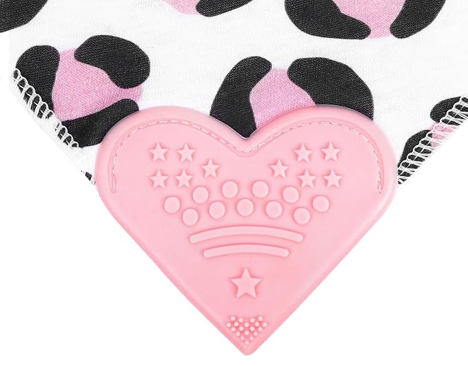 Pickle & Olive - Baby Bandana Girl Teething Bibs - Set Of 4 -Leopard - Image 7