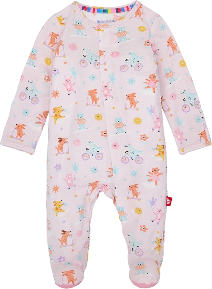 Magnetic Me Girls Modal Magnetic Baby Footie Pajamas | Silky Soft Modal Fabric by magneticme