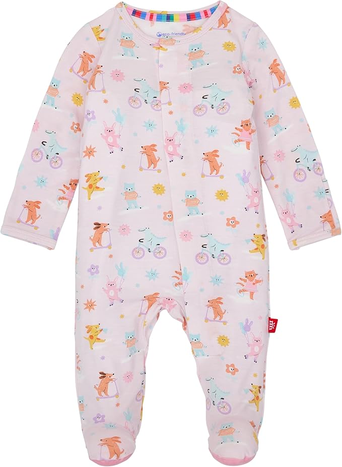 Magnetic Me Girls Modal Magnetic Baby Footie Pajamas | Silky Soft Modal Fabric by magneticme