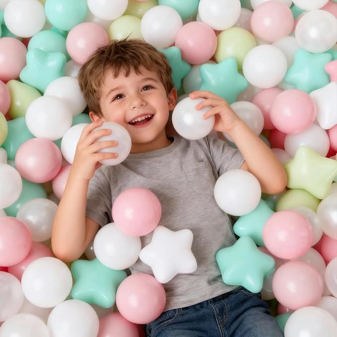 GOGOSO Ball Pits Balls for Toddlers Pack of 50 100 200 Plastics Shape Ball - Image 4