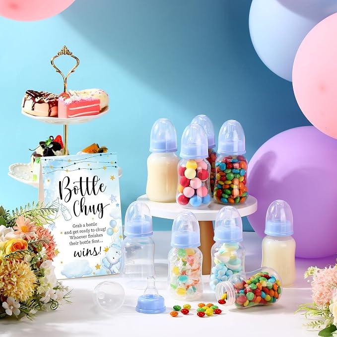 TrelaCo Bottle Chug Baby Shower Game 20 Pcs Baby Bottles Shower Favor - Image 4
