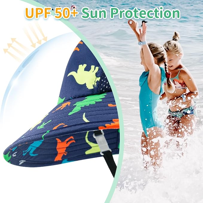 XIAOHAWANG Girls Sun Hat Baby Beach Hats Boys UPF 50+ Kids Summer Protection - Image 2