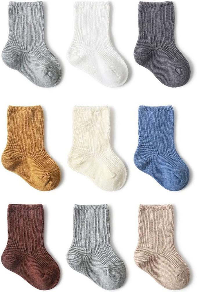 Toddler Socks Unisex Baby Baby Crew Cotton Cuff Socks by SHARELYSHEEP
