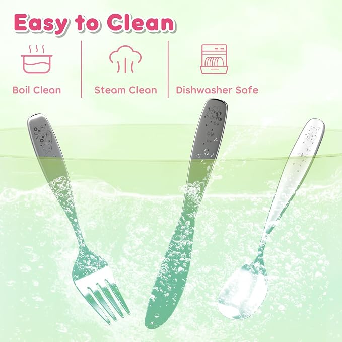 Lehoo Castle Kids Silverware, Kids Utensils Includes Forks and Spoons, Toddler - Image 5