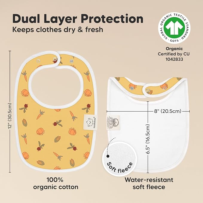 8-Pack Organic Baby Bibs for Boys, Girls - Image 3