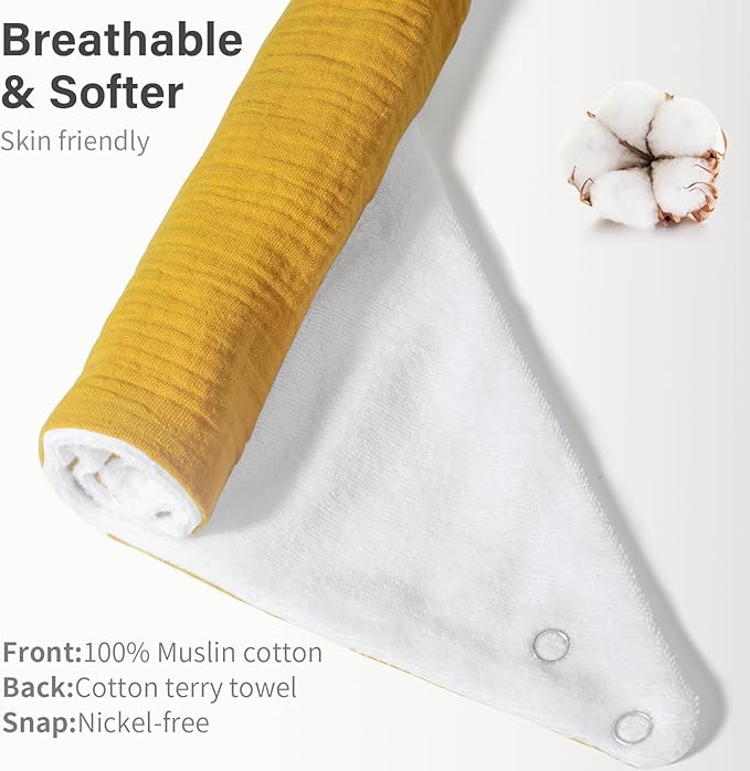 Muslin Baby Bibs, Soft Triangular Baby Bandana Drool Bibs - Image 3
