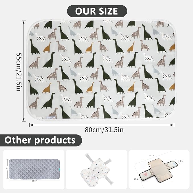 Baby Diaper Changing Pad, 21 5/8" x 31.5" Waterproof Changing Pad Liners - Image 3