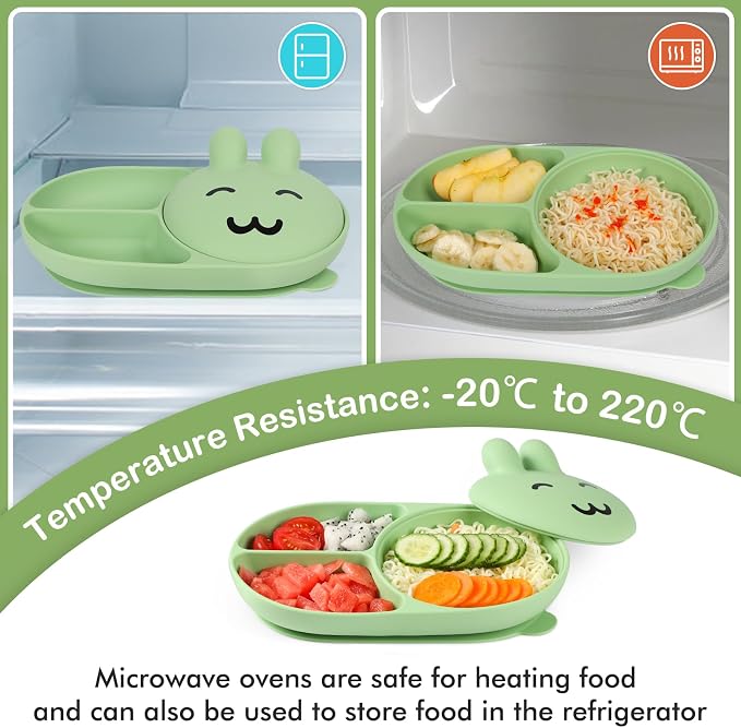 Silicone Baby Plate, Self-feeding of infants after weaning, 100% Food Grade - Image 7