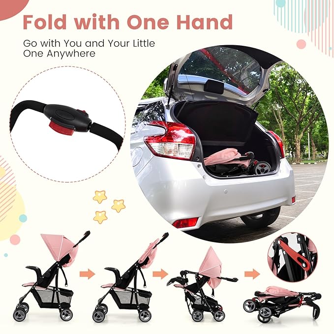Baby Joy Lightweight Stroller, Compact Toddler Travel Stroller - Image 6