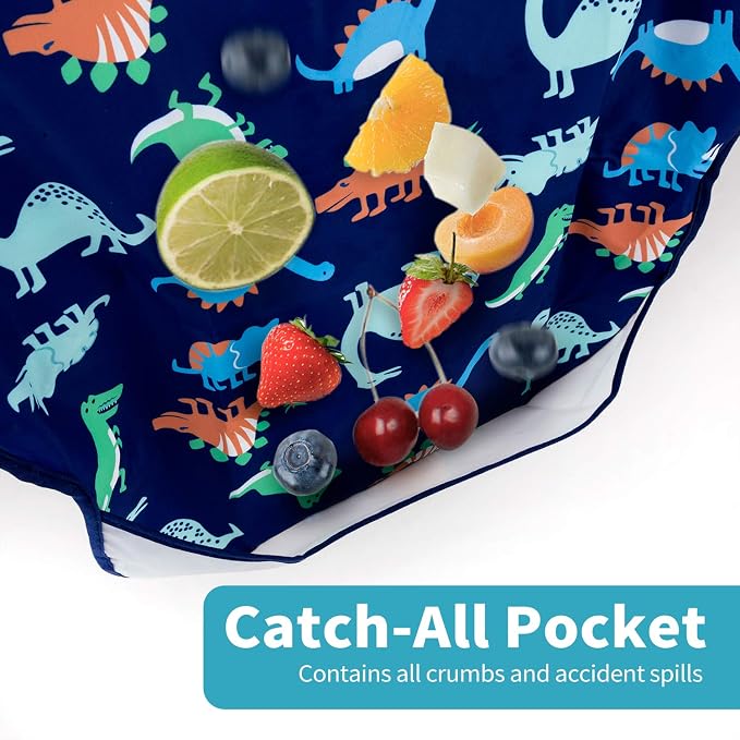Baby Noah 3 Pack Long Sleeve Bib, Toddler Mess Free & Waterproof Shirt Bibs - Image 3