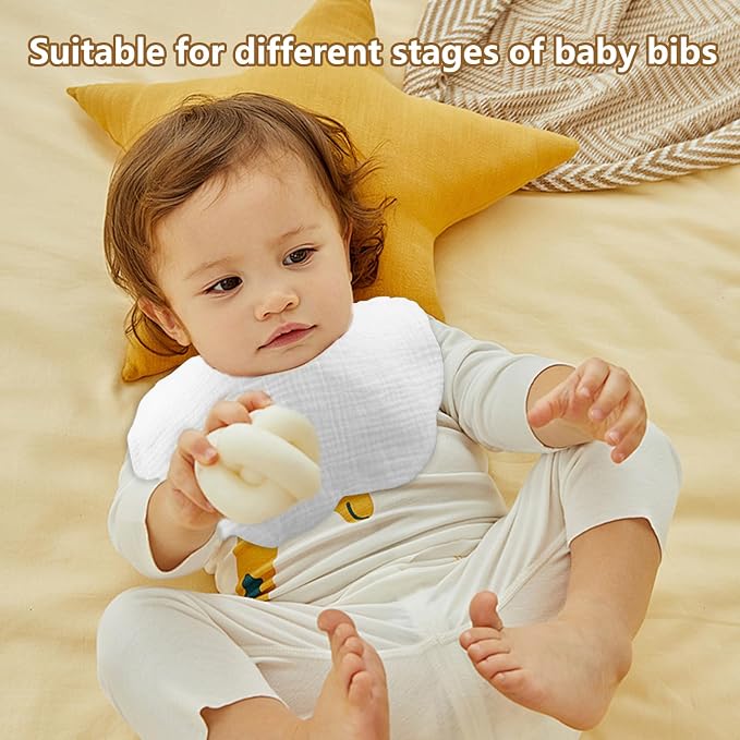 Baby Bibs Muslin Bibs 8 Pack for Drooling and Teething for Unisex Girls Boys - Image 2