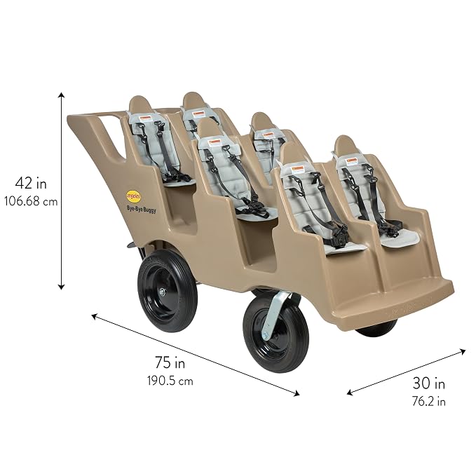 Angeles Bye Bye Buggy 6 Passenger Stroller, Sturdy Daycare Stroller - Image 2