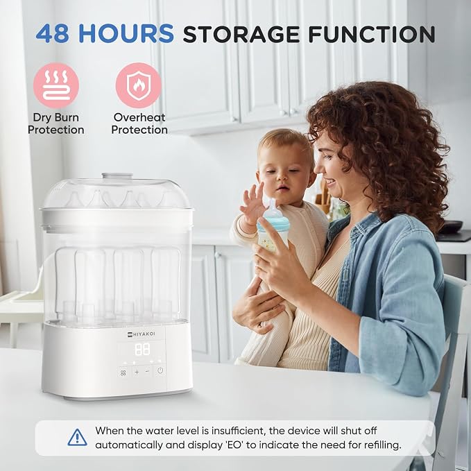 Bottle Sterilizer and Dryer, HIYAKOI Electric Steam Baby Bottle Sterilizer and - Image 6