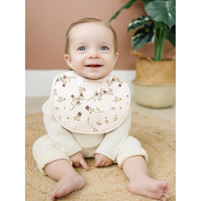 Konssy Muslin Baby Bibs 8 Pack Baby Bandana Drool Bibs Cotton - Image 6