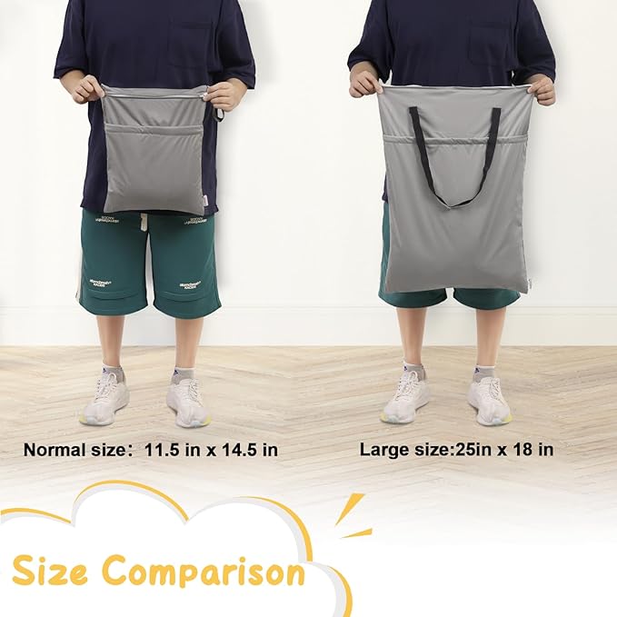 ALVABABY 2 Pack Large Wet Dry Bag Waterproof Hanging Cloth Diaper - Image 2