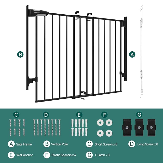 Babelio 27-45" No Bottom Bar Baby/Dog Gate - Image 7
