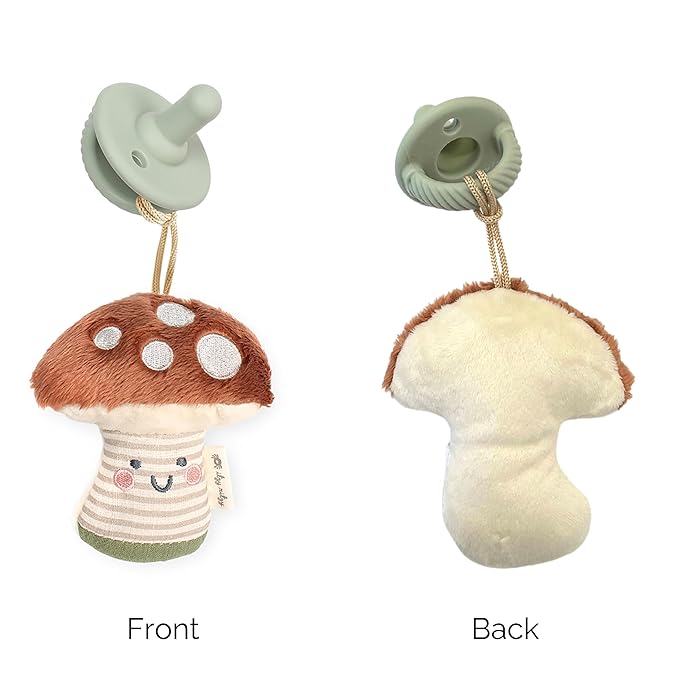 Itzy Ritzy Pacifier and Lovey Set; Detachable Plush Mushroom and Coordinating - Image 2