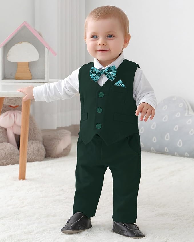 DISAUR Baby Boy Clothes Toddler Boy Outfits 4PCS Gentleman Dress - Image 2