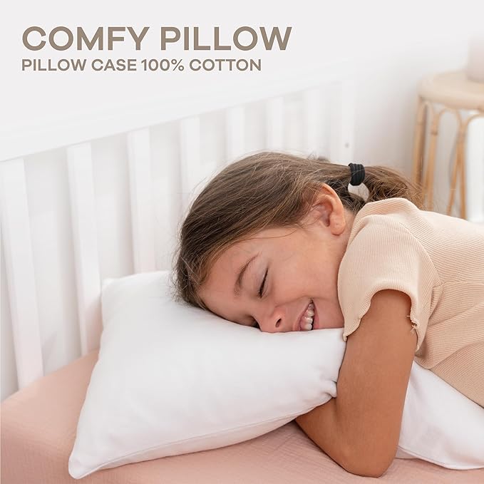 Comfy Cubs Toddler Pillow with Cotton Pillowcase, 13 x 18 in - Image 3