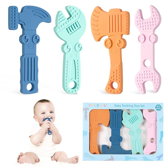 TYRY.HU Baby Teething Toys for Babies, Baby Teether Toys, BPA Free Silicone by TYRYHU
