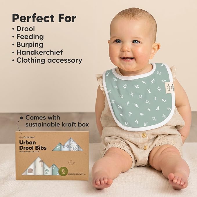 8-Pack Organic Baby Bibs for Boys, Girls - Image 7